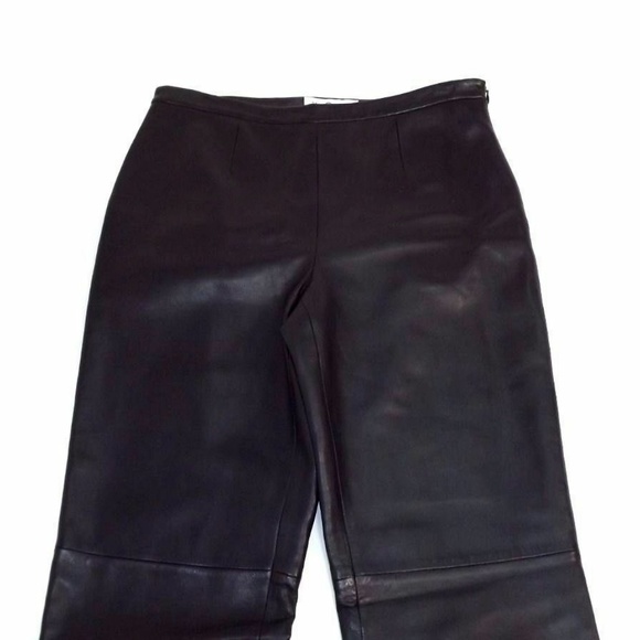 Saks Fifth Avenue HOT soft Black LEATHER Pants 6 - Picture 6 of 8
